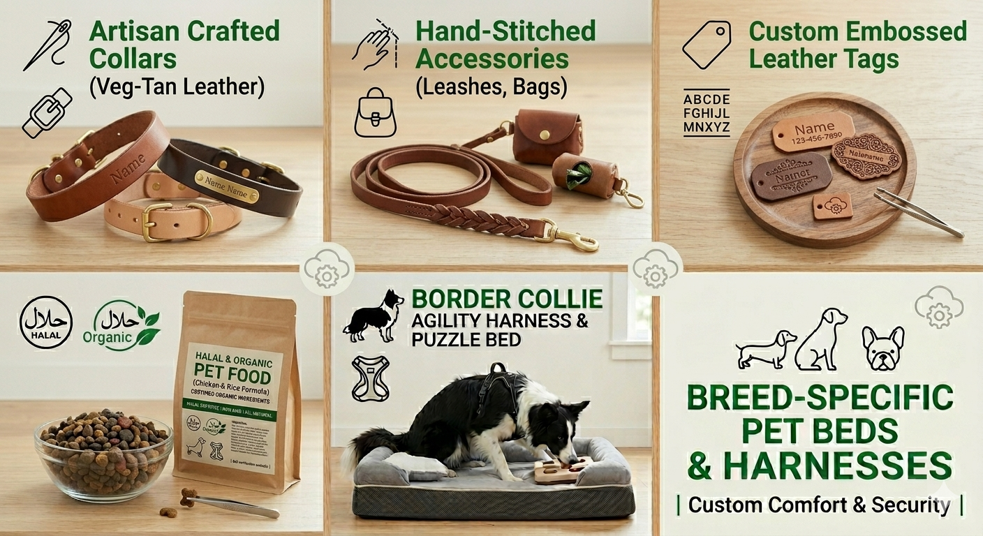 Handmade Leather Pet Collars & Accessories