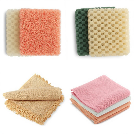 Plastic-Free Cleaning Tools — Loofah Sponges & Bamboo Fiber Cloths